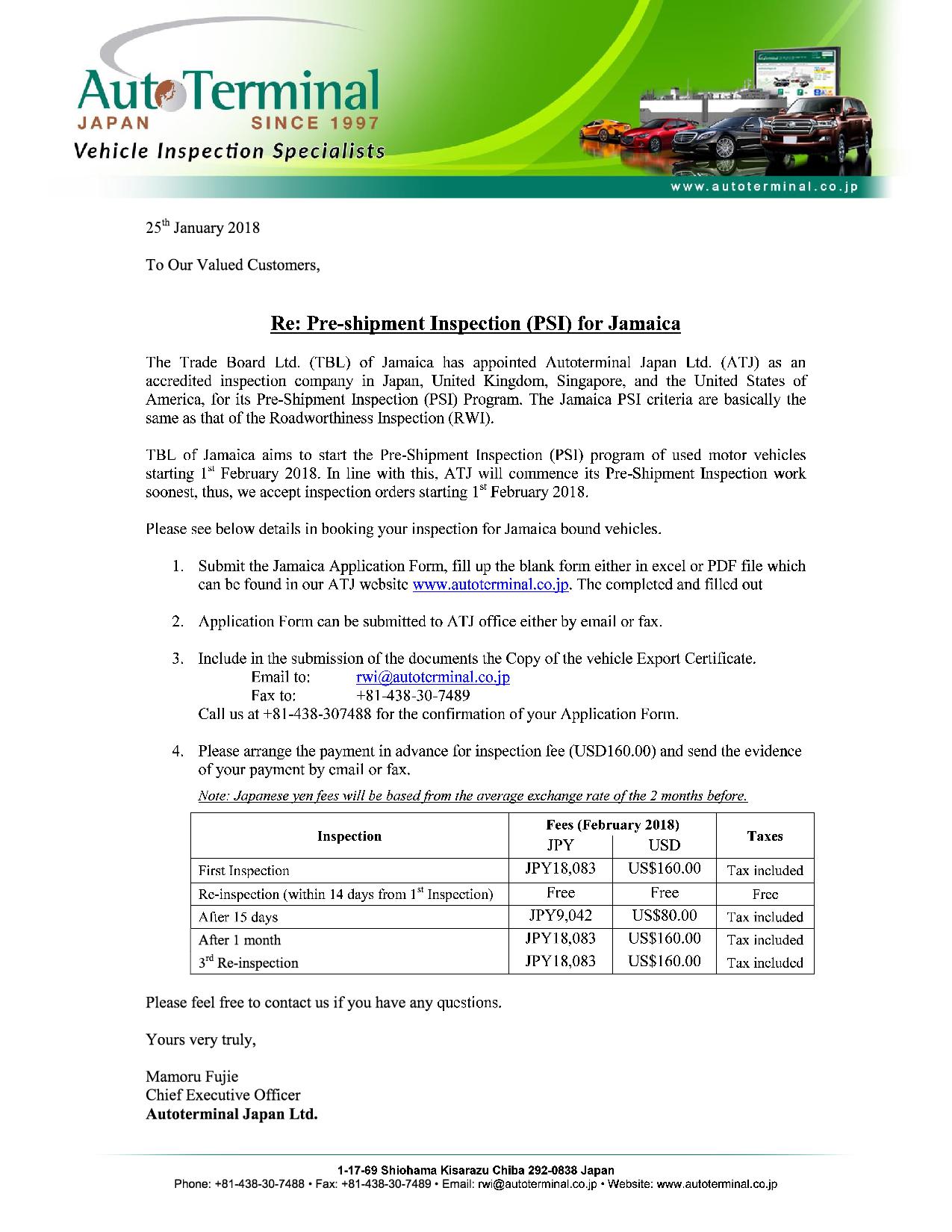 Notice Auto Terminal